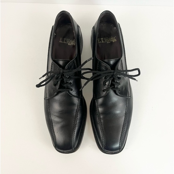E.T. Wright Black Leather Formal Dress Oxford Lace Up Shoes Mens Size 10.5 A